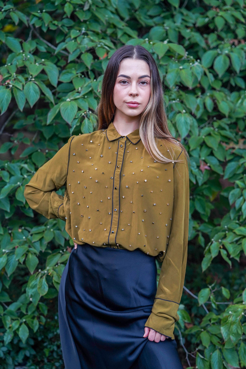 Meadow Solid Silk Shirt