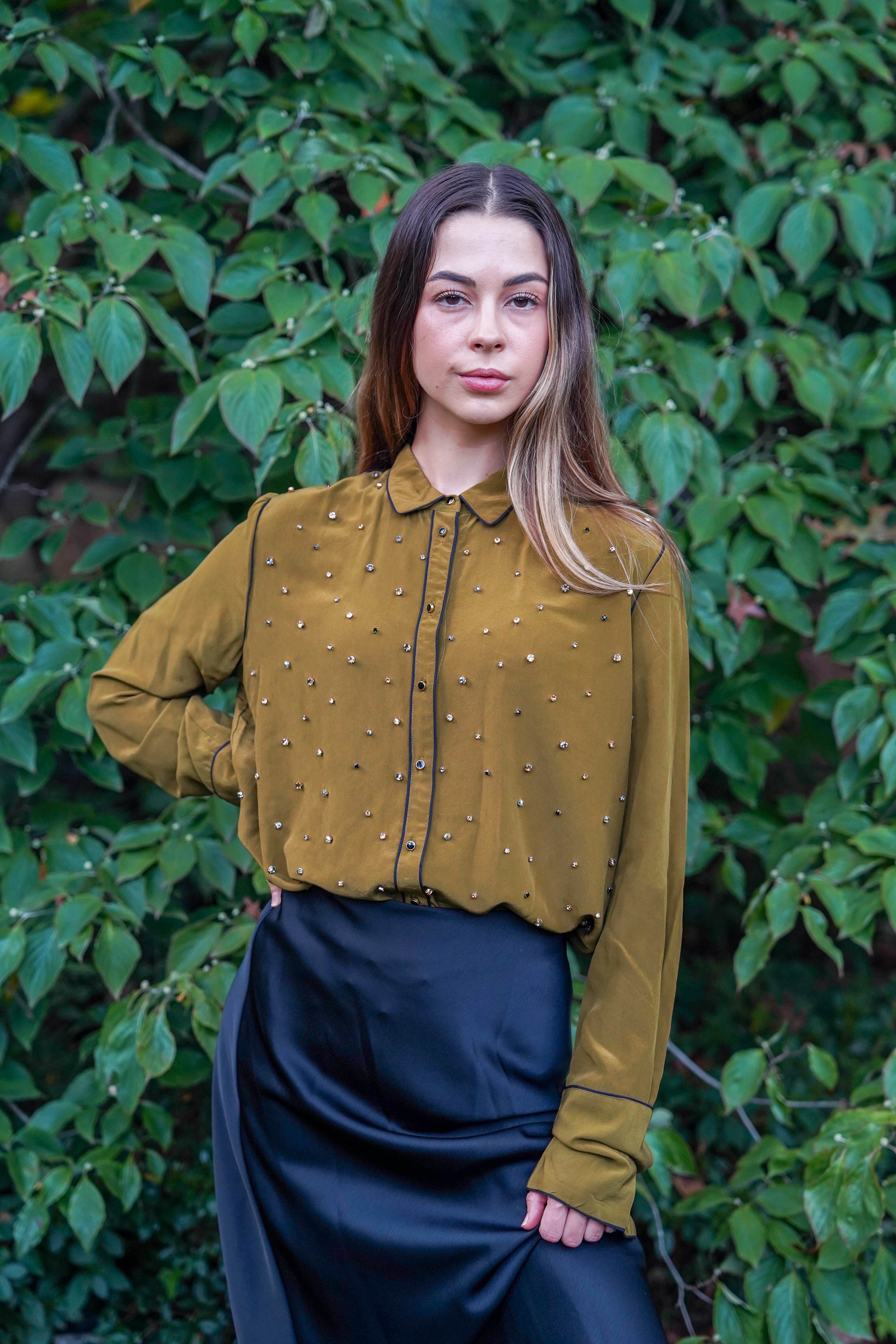 Meadow Solid Silk Shirt
